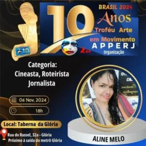 Troféu Arte em Movimento 2024 premiará a cineasta e jornalista Aline Melo